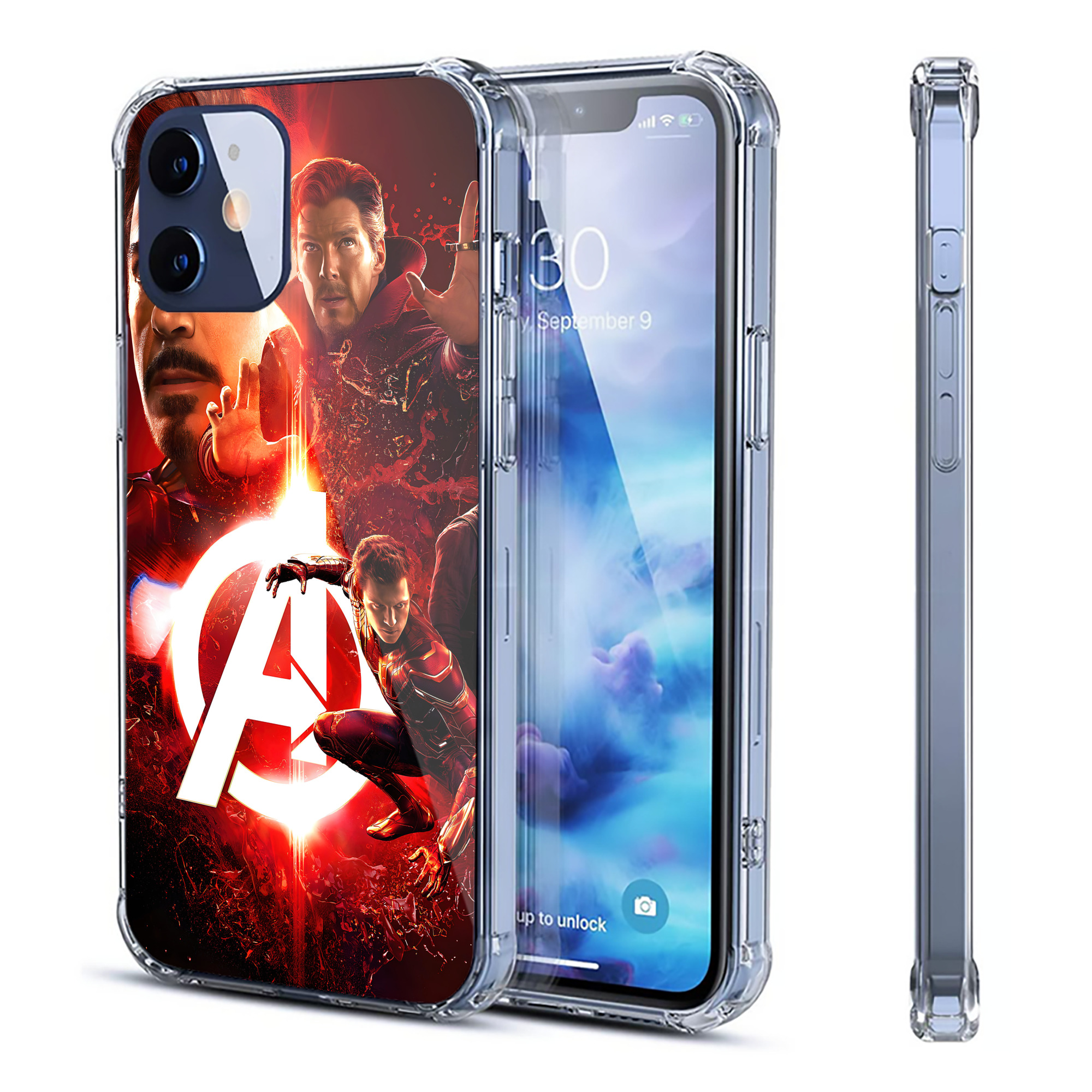 （画像用） アベンジャーズ The Avengers 【iPhone 12シリーズ対応】透明スマホケース（クリアソフトケース）